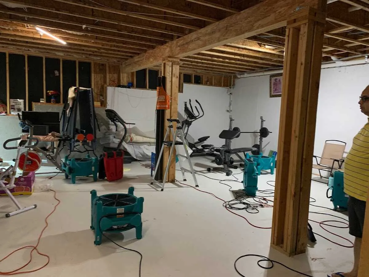 Basement drying equipment setup for Structural Drying in Rolesville